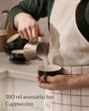 Cosumy Cappuccino Tassen Set 6-tlg. mit Untertassen Schwarz Keramik 180ml Bild 3