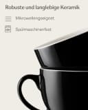 Cosumy Cappuccino Tassen Set 6-tlg. mit Untertassen Schwarz Keramik 180ml Bild 4
