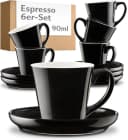 Cosumy Espressotassen-Set 6-tlg. mit Untertassen Schwarz Keramik 70ml Bild 2