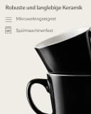 Cosumy Espressotassen-Set 6-tlg. mit Untertassen Schwarz Keramik 70ml Bild 4