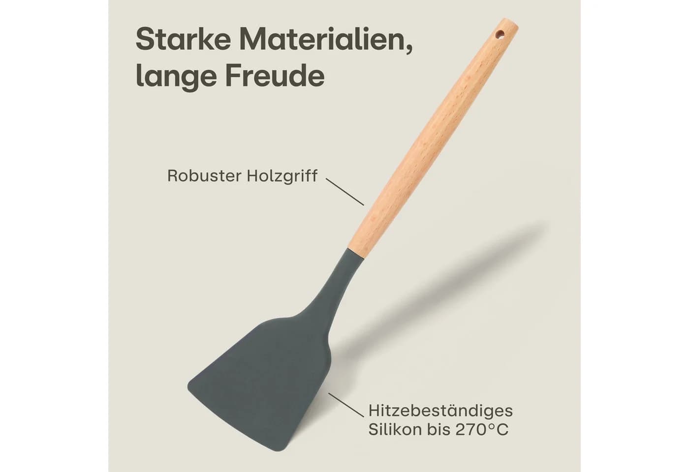 Praknu 8-tlg. Kochbesteck-Set Silikon Edelstahl Grau mit Halterung - Bild 4