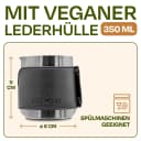 Cosumy Milchkännchen Barista Edelstahl 350ml mit Lederhülle Bild 3