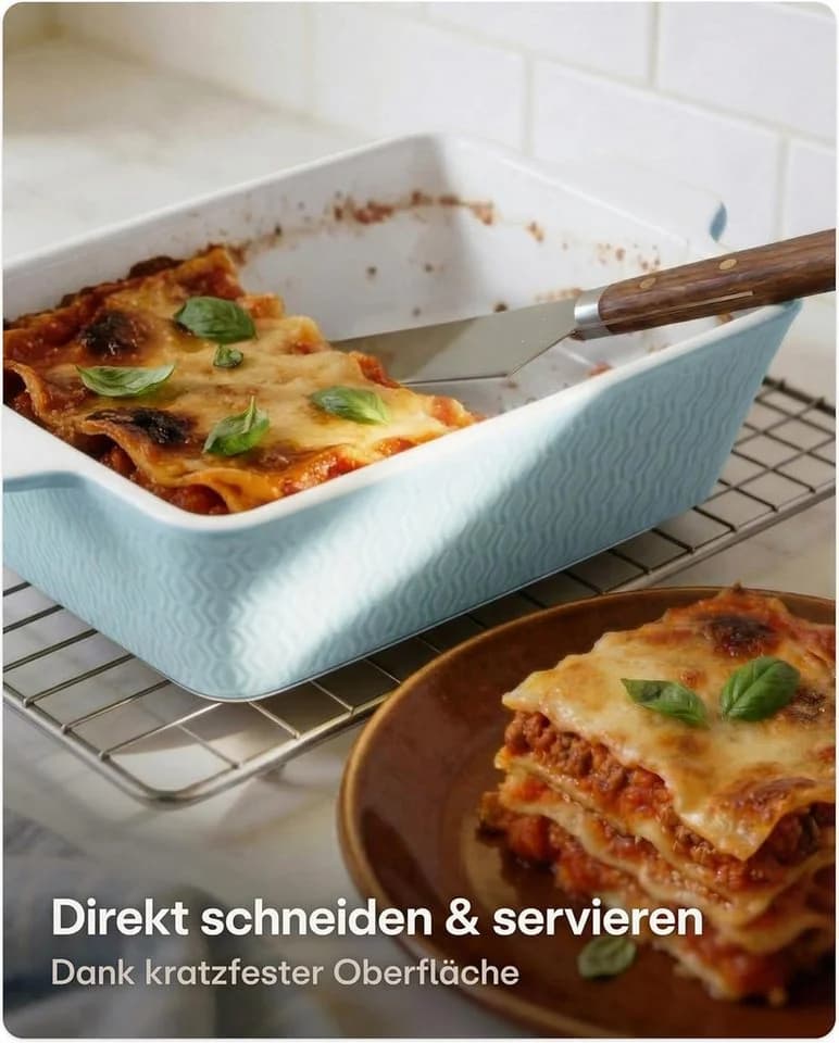 Praknu Auflaufform Klein Blau Keramik Antihaft - Bild 4