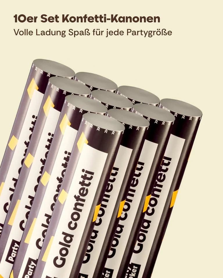 Praknu Konfetti 10er Set Gold XXL Konfettikanonen - Bild 4