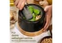 Praknu Mörser mit Stößel aus Granit Anthrazit mit FSC Holz Untersetzer Bild 1