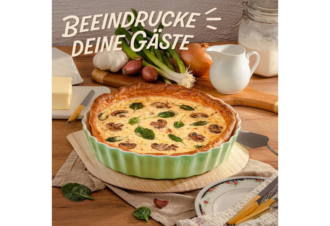 Praknu Keramik-Tarteform 28cm Grün Antihaft - Bild 5