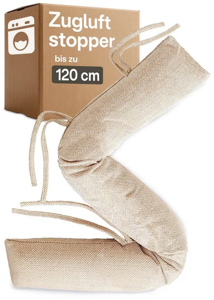Praknu Zugluftstopper Beige 120cm Waschbar Energiesparend - Bild 2