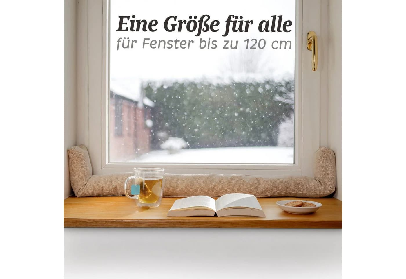 Praknu Zugluftstopper Beige 120cm Waschbar Energiesparend - Bild 3