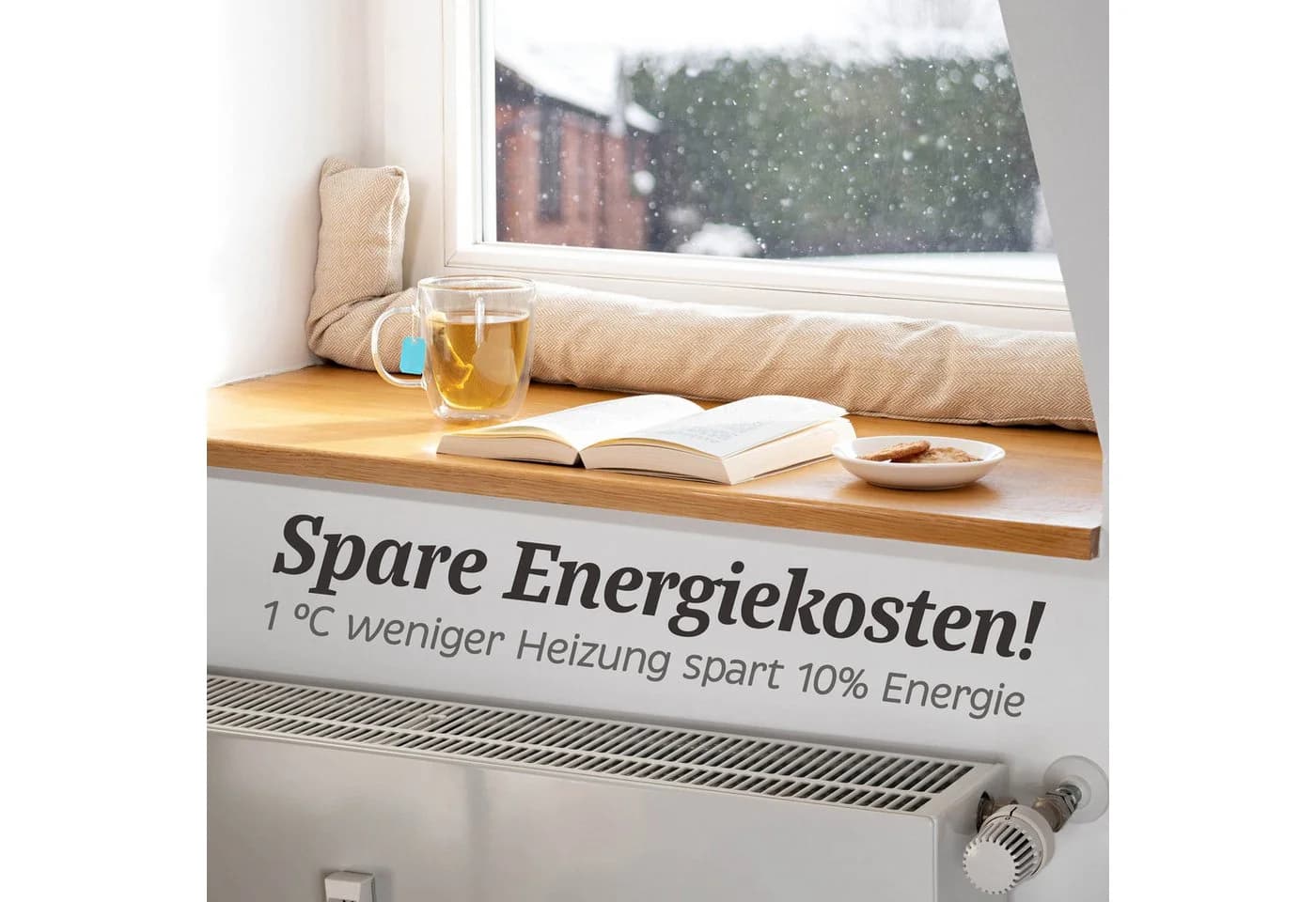 Praknu Zugluftstopper Beige 120cm Waschbar Energiesparend - Bild 4