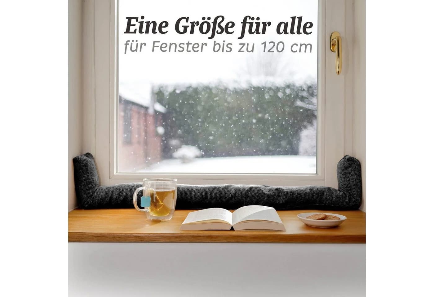 Praknu Zugluftstopper Grau 120cm - Waschbar & Energiesparend - Bild 3