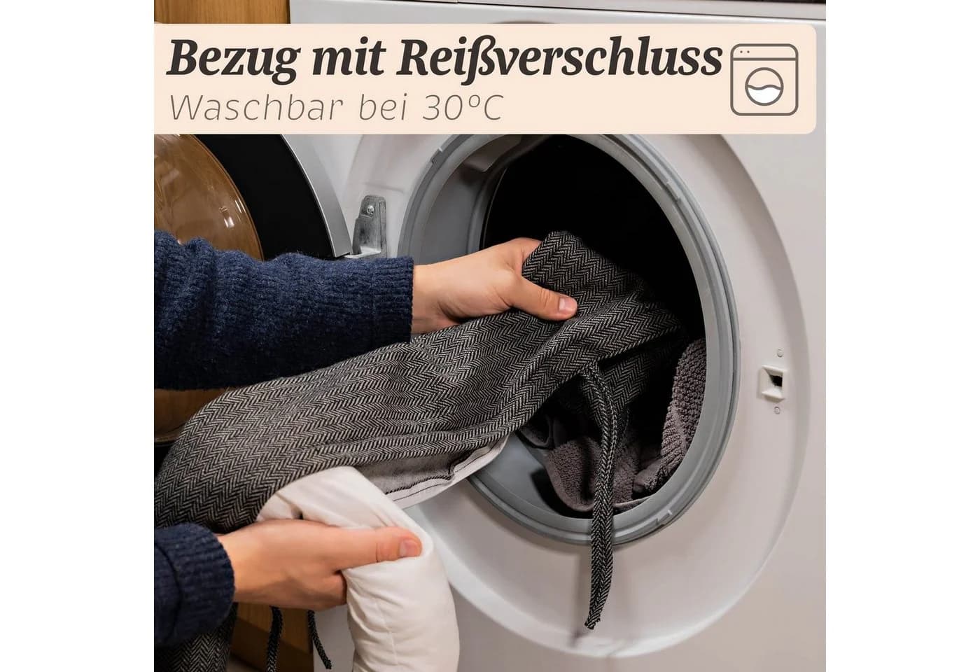 Praknu Zugluftstopper Grau 120cm - Waschbar & Energiesparend - Bild 5