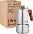 Cosumy Espressokocher Edelstahl Eichenholz Induktionsgeeignet 300ml Bild 2