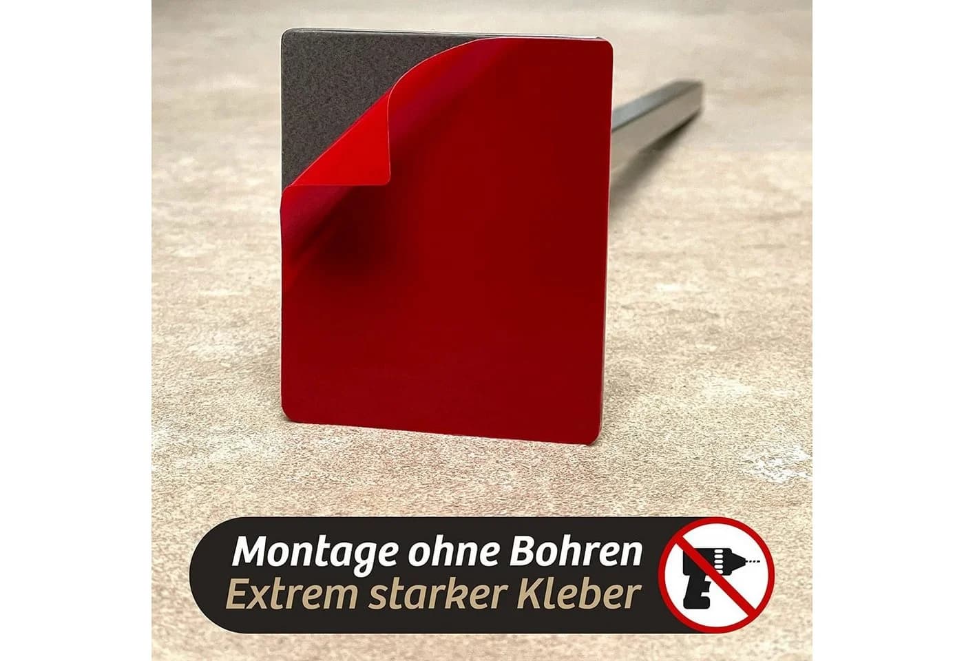 Praknu Handtuchhalter ohne Bohren Edelstahl Silber - Bild 3