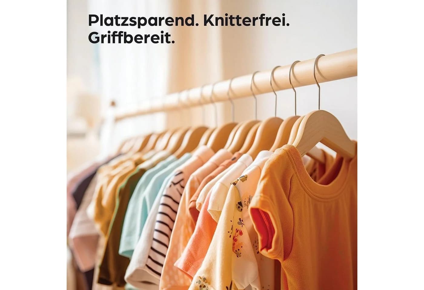 Praknu Kinderkleiderbügel Holz 360° Drehbar 10er Set - Bild 3