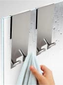 Praknu Handtuchhaken 2 Haken für Duschwand Silber Ohne Bohren Bild 2