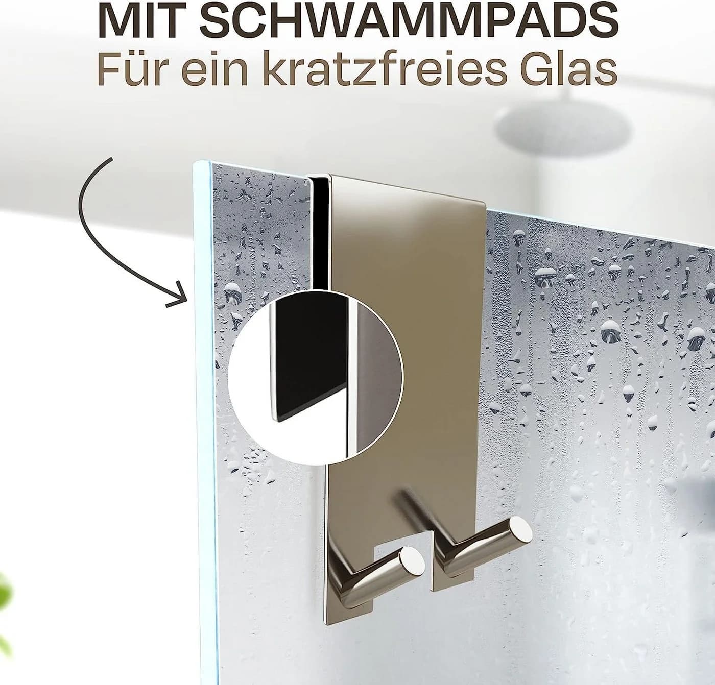 Praknu Handtuchhaken 2 Haken für Duschwand Silber Ohne Bohren - Bild 3