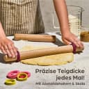 Praknu Nudelholz 2er Set mit Abstandshalter Buchenholz FSC Bild 1