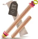 Praknu Nudelholz 2er Set mit Abstandshalter Buchenholz FSC Bild 2