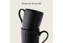Cosumy Kaffeetassen 6er Set Schwarz Matt 350ml Keramik Streifenmuster Bild 4