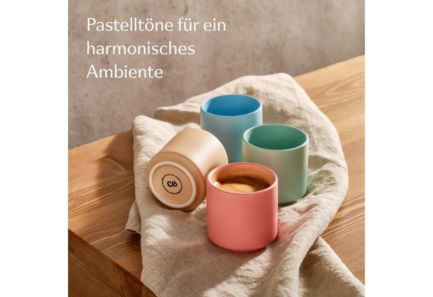Cosumy Espressotassen Set 4-tlg. Bunt Keramik Stapelbar