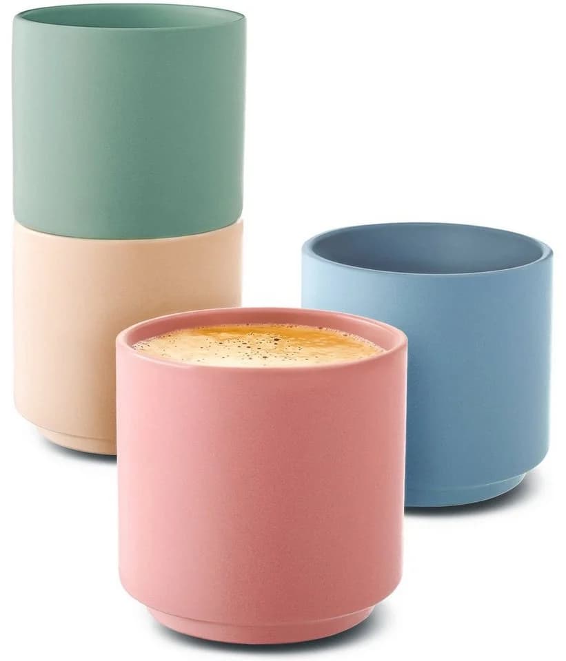 Cosumy Espressotassen Set 4-tlg. Bunt Keramik Stapelbar - Bild 2