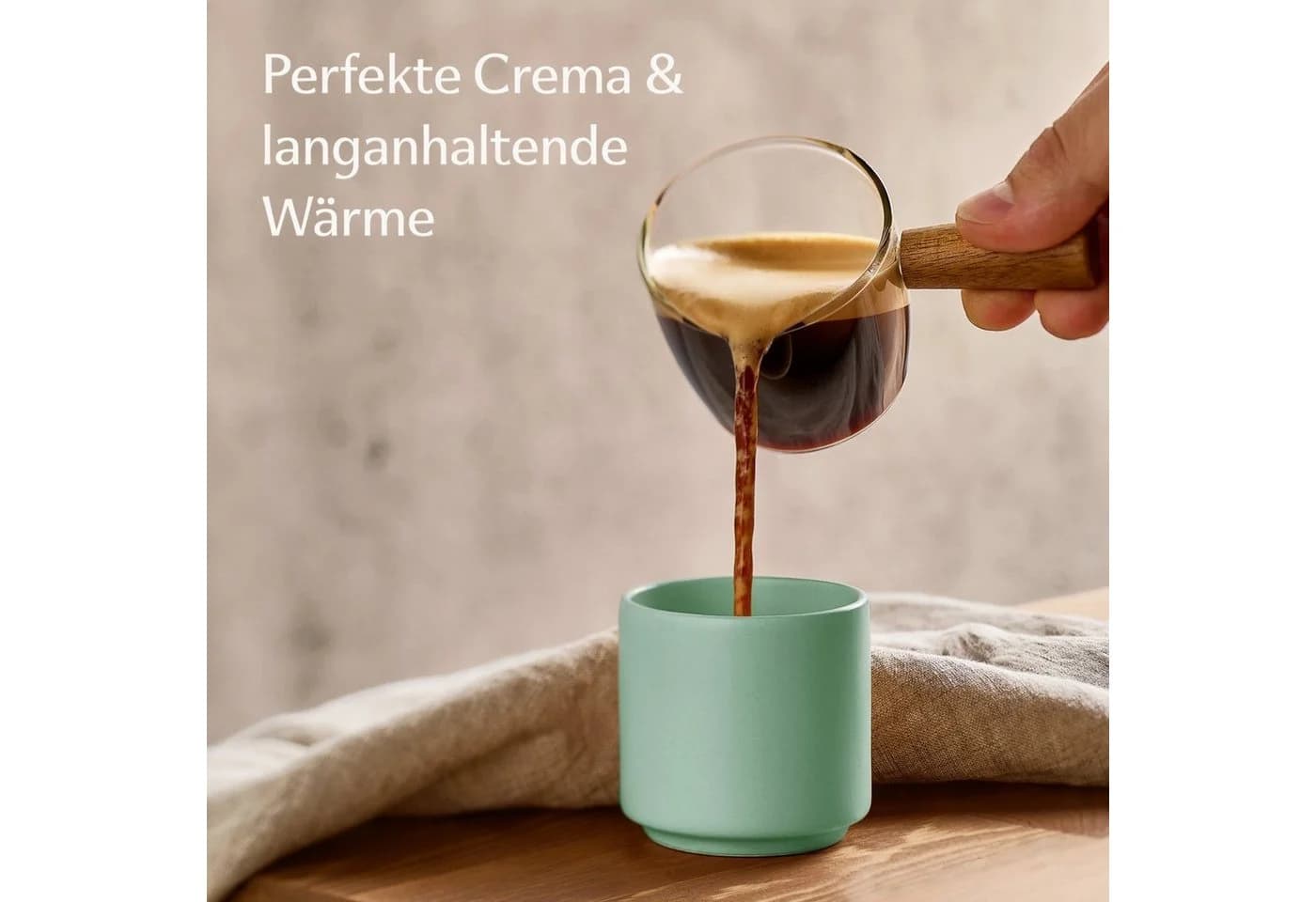Cosumy Espressotassen Set 4-tlg. Bunt Keramik Stapelbar - Bild 5
