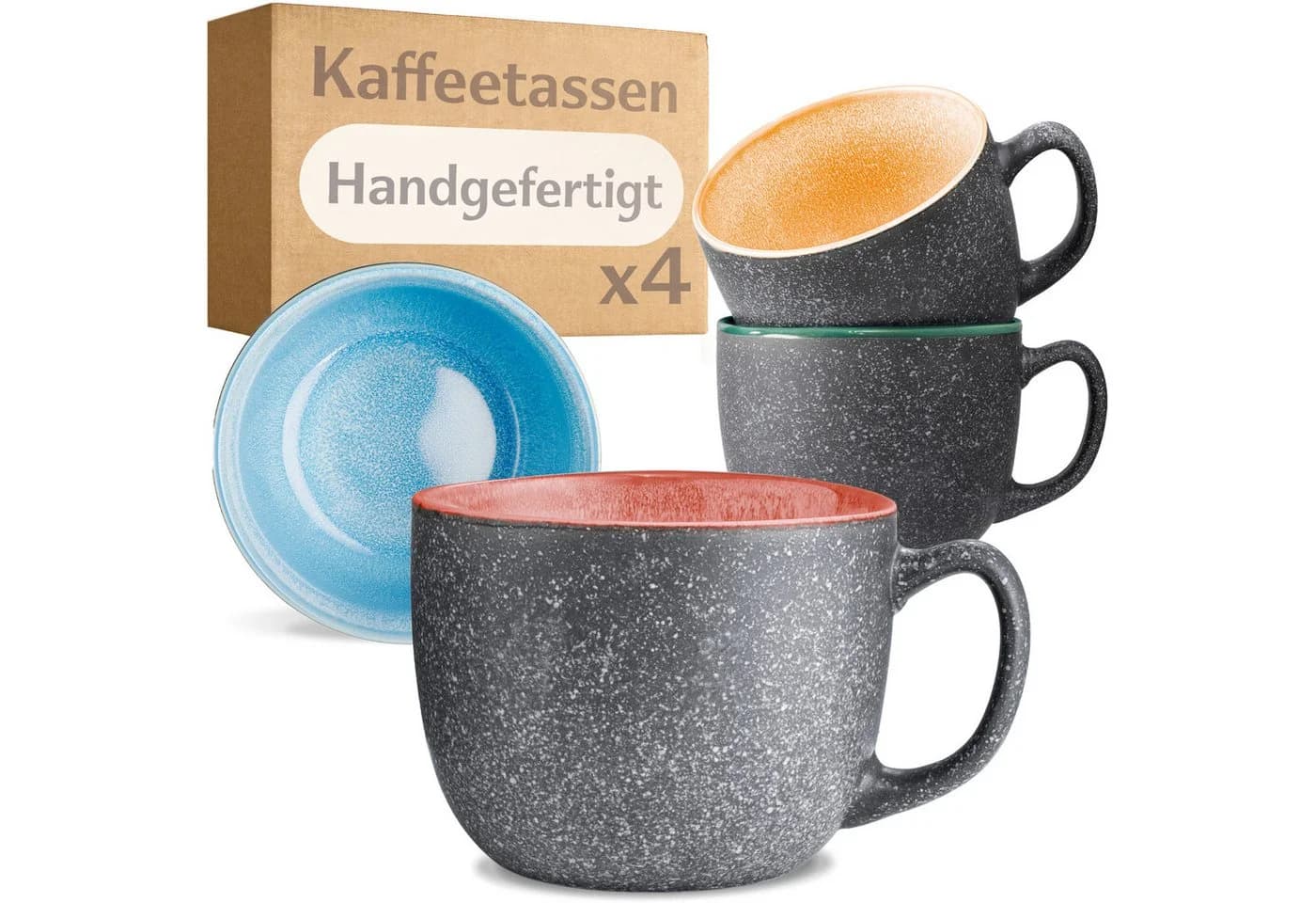 Cosumy Cappuccinotasse 4er Set Keramik Bunt - Bild 2
