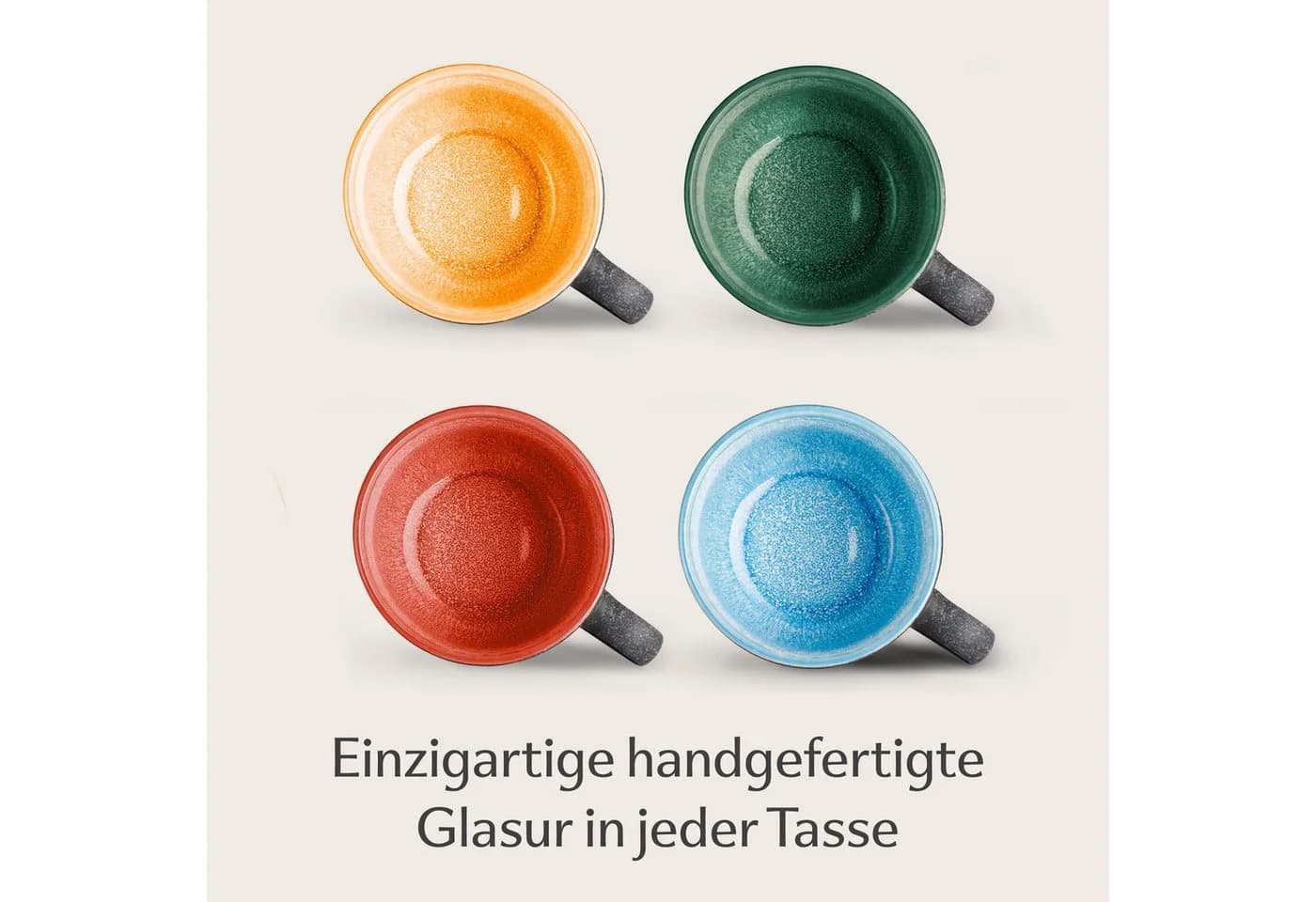 Cosumy Cappuccinotasse 4er Set Keramik Bunt - Bild 3