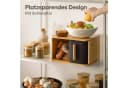 Praknu Brotkasten klein Bambus Schwarz mit Schiebetür Bild 4