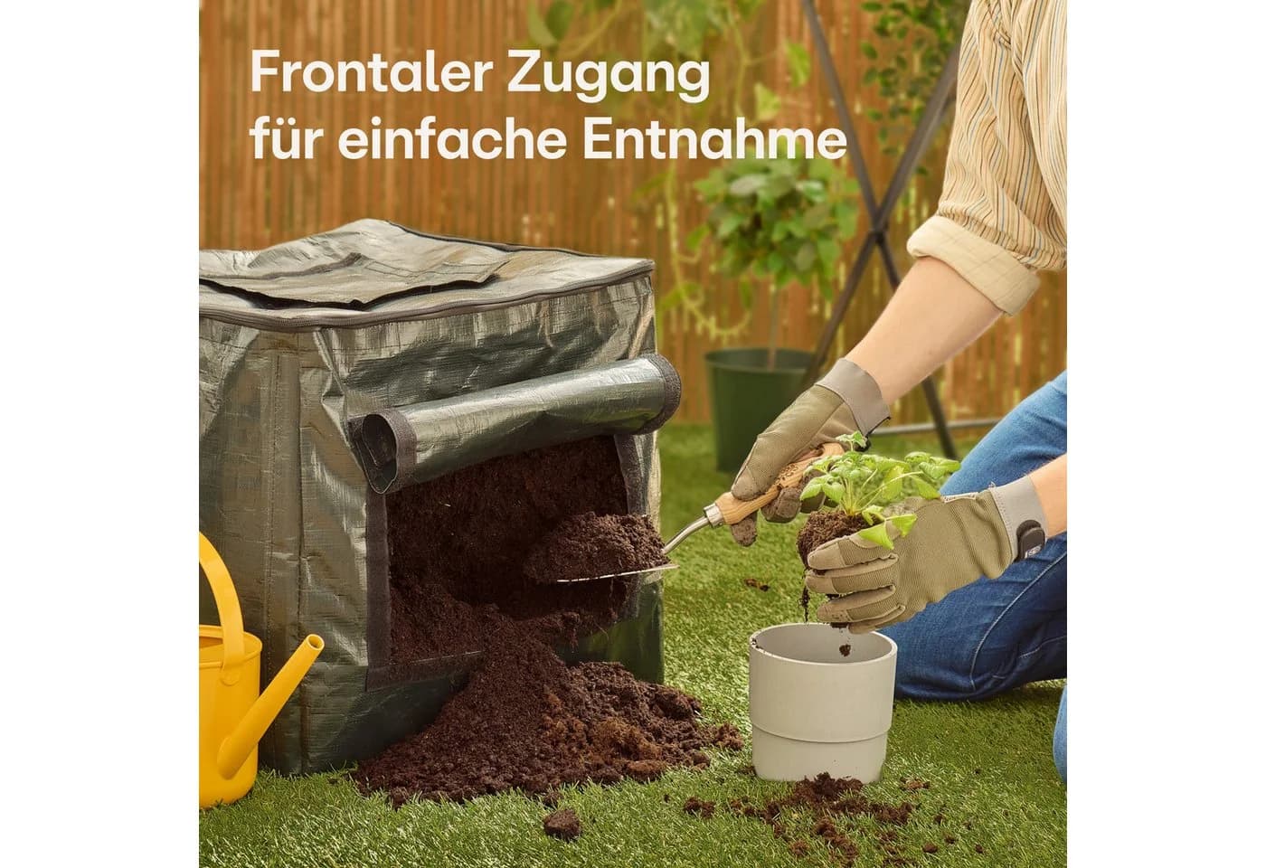 Praknu Thermokomposter 85L Grün - Platzsparender Schnellkomposter - Bild 5