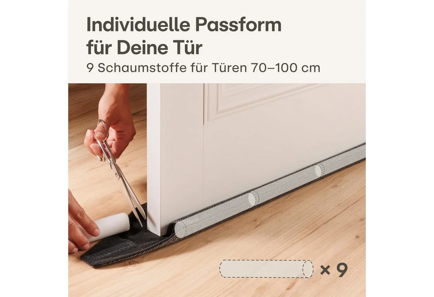 Praknu Zugluftstopper für Türen 70-100cm Waschbarer Stoff Energiesparend - Bild 3