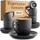 Cosumy Espressotassen 6er Set Schwarz Matt 12-tlg. Keramik Bild 2
