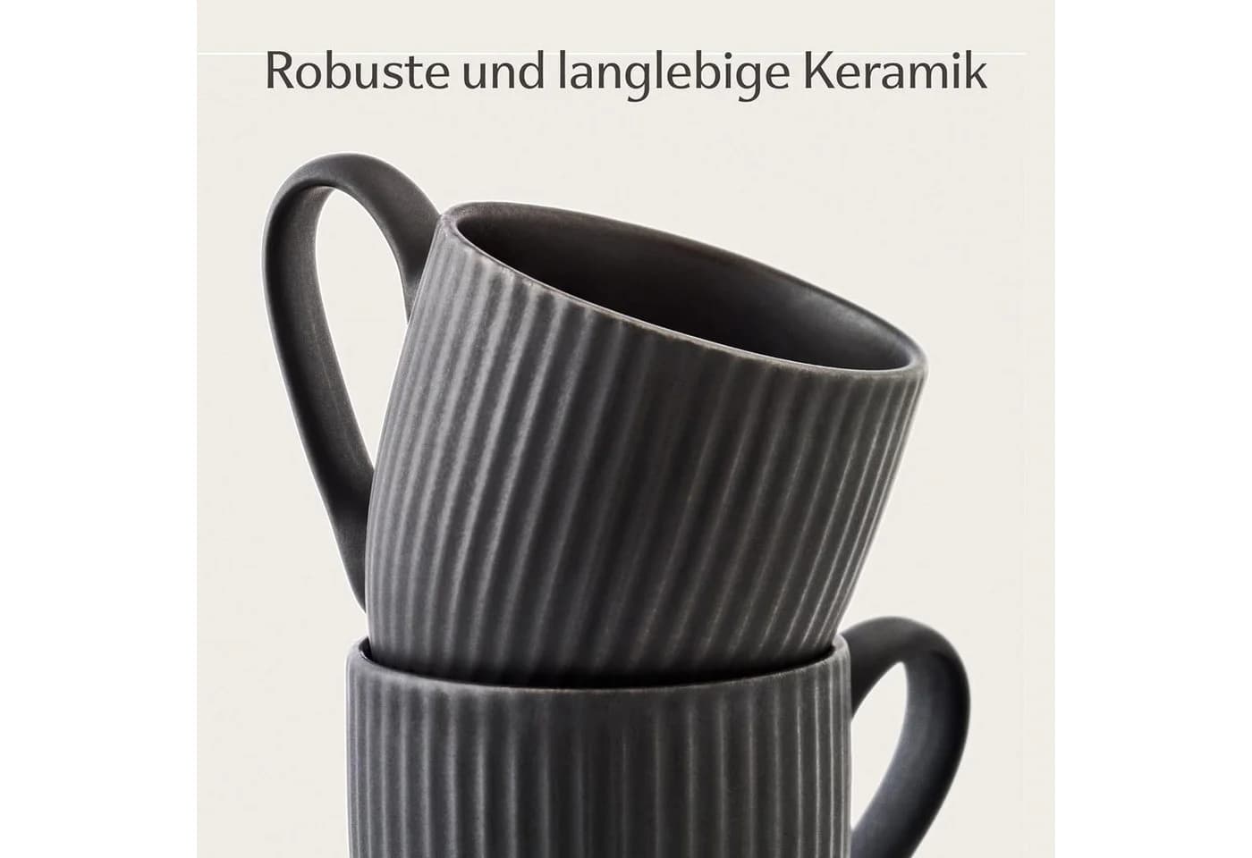 Cosumy Espressotassen 6er Set Schwarz Matt 12-tlg. Keramik - Bild 4