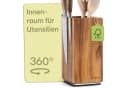 Praknu Magnet-Messerblock 360° drehbar Akazienholz Braun Bild 2