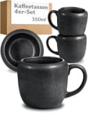 Cosumy Kaffeetassen Set 4-tlg. Schwarz Handglasiert Steingut Bild 2