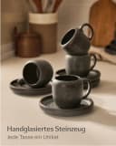 Cosumy Cappuccino Tassen Set 4-tlg. Schwarz Steingut Bild 1