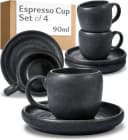 Cosumy Espressotassen Set 4-tlg. Weiß Steingut Handglasiert Bild 2