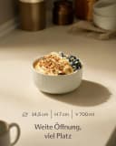 Cosumy Müslischalen Set 4-tlg. Weiß Keramik Streifendesign Bild 3