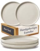 Cosumy Speiseteller Set 4-teilig Weiß Reaktive Glasur Bild 2