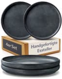 Cosumy Speiseteller Set 4-tlg. Schwarz Reaktive Glasur Keramik Bild 2