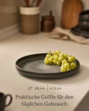 Cosumy Speiseteller Set 4-tlg. Schwarz Reaktive Glasur Keramik Bild 4