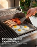 Praknu Grillplattenaufsatz Plancha Edelstahl 40x30cm mit Fettablauf & 2 Spatel Bild 4