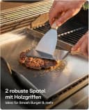 Praknu Grillplattenaufsatz Plancha Edelstahl 40x30cm mit Fettablauf & 2 Spatel Bild 5