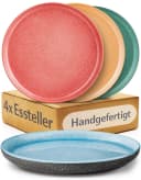 Cosumy Speiseteller Steingut Set 4-tlg. Handglasiert Bunt Bild 2