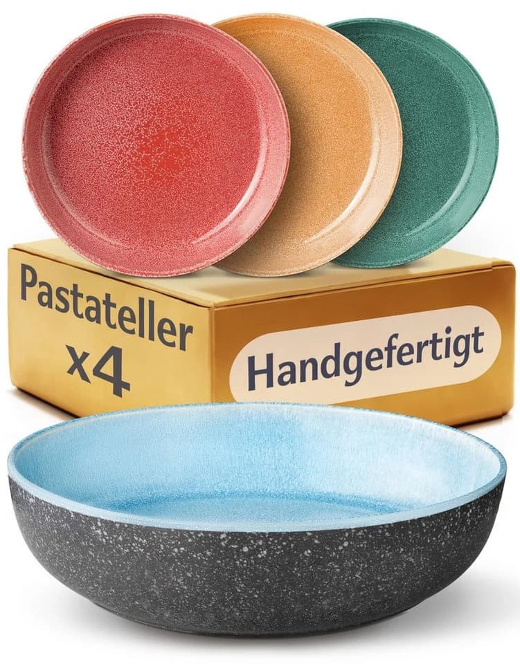 Cosumy Servierteller Steingut Set 4-tlg. Bunt Handgefertigt - Bild 2