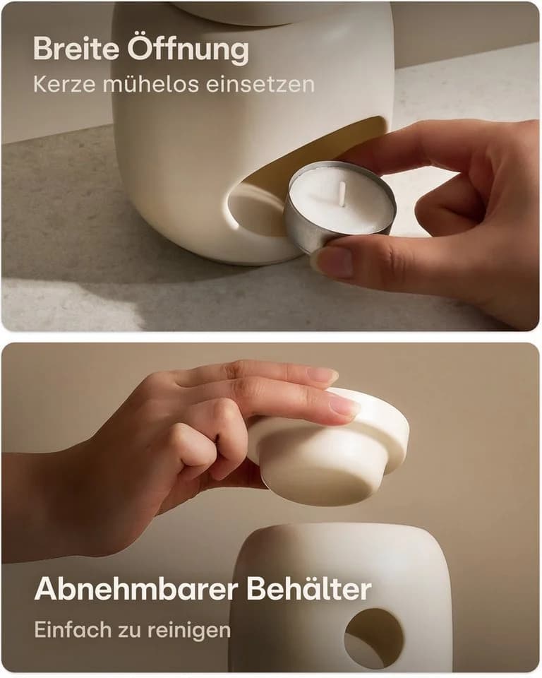 Praknu Duftlampe Keramik 100ml Teelicht Aromalampe für Öle & Duftwachs - Bild 5