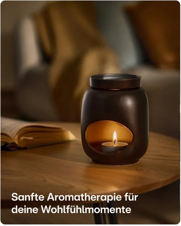 Praknu Duftlampe Keramik 100ml Teelicht Aromalampe für Öle & Duftwachs