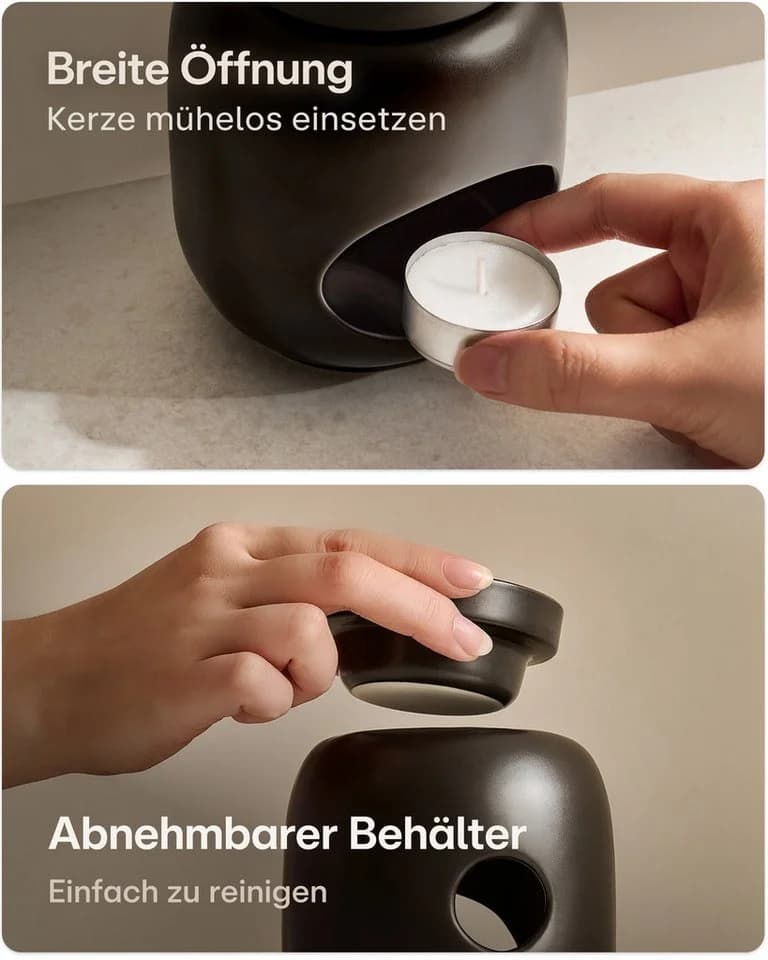 Praknu Duftlampe Keramik 100ml Teelicht Aromalampe für Öle & Duftwachs - Bild 5