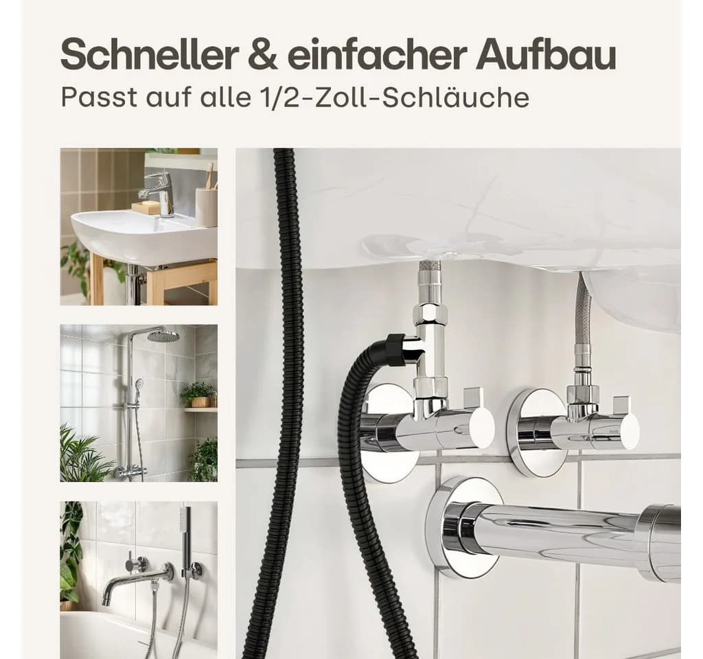 Praknu Bidetarmatur Bidet Set mit Handbrause, Schlauch & Halter Edelstahl Rostfrei - Bild 4