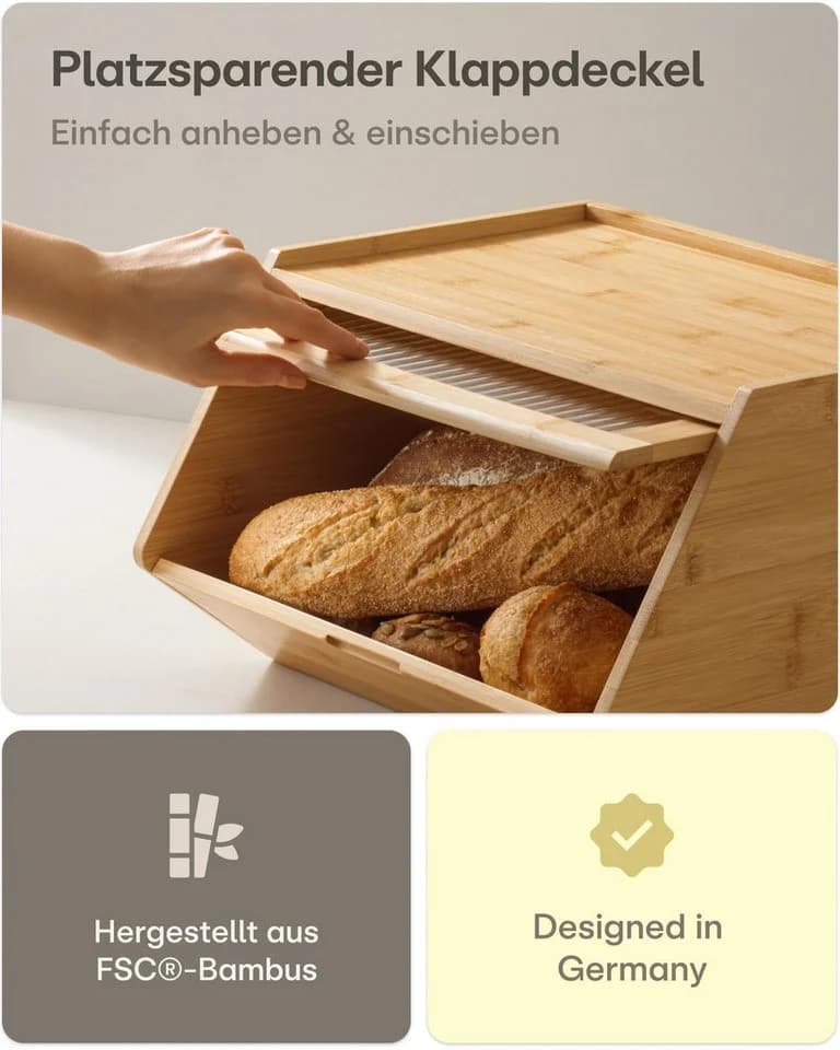 Praknu Brotkasten Holz mit Ablagefläche - Bild 3